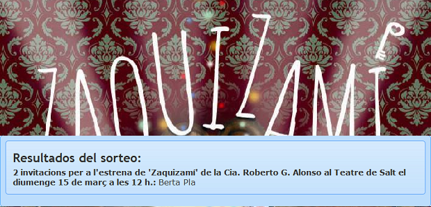 Berta Pla és la guanyadora de les invitacions per a l'estrena de 'Zaquizamí'